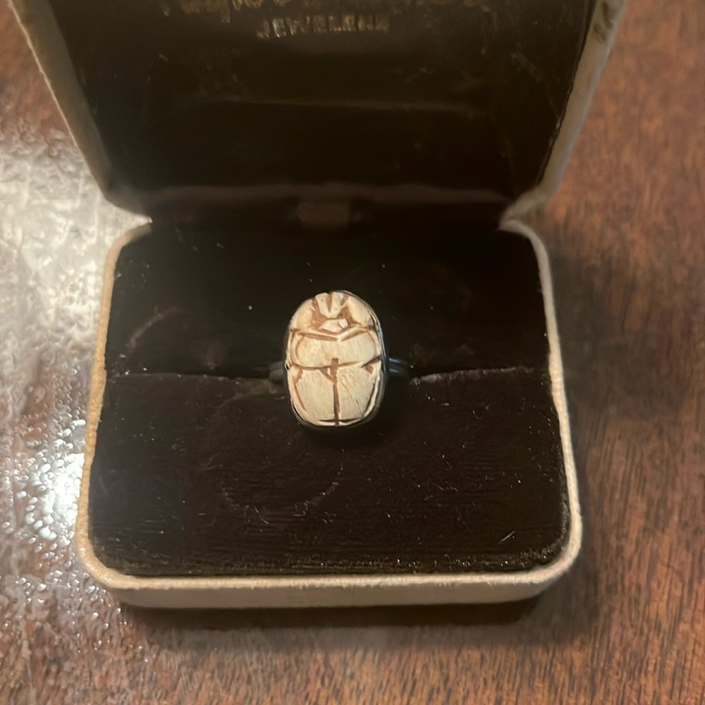 Antique Egyptian Pharaonic Scarab Beetle Ring